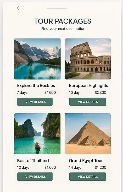 Travel package page